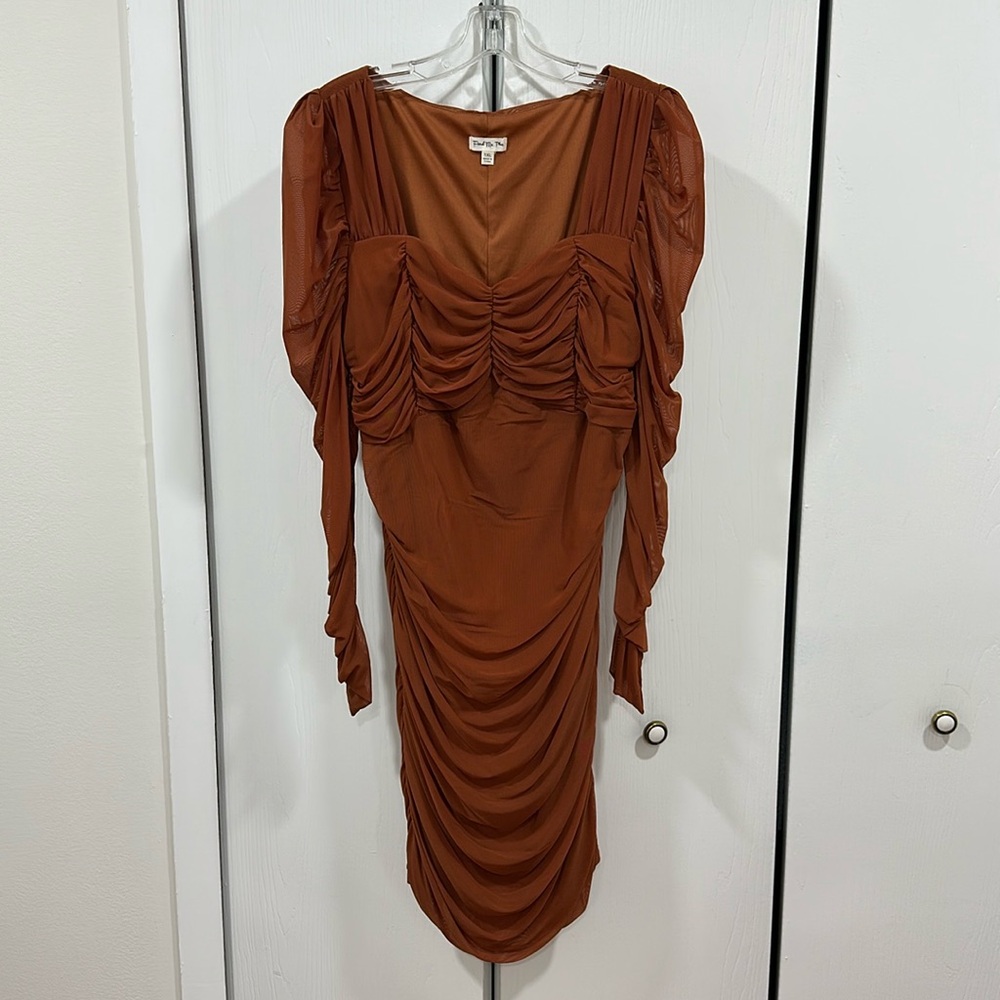 Rouche mesh dress